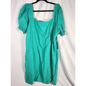 NWT Draper James Womens Linen Dress Puff Sleeve Pistachio Old Money Wedding XXL